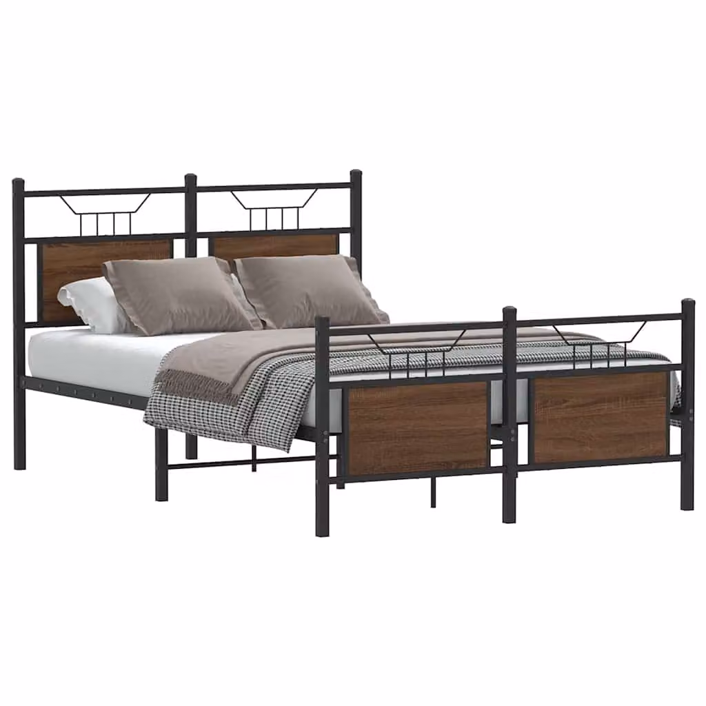 vidaXL Giroletto senza Materasso in Rovere Marrone, L/P/H: 120 x 200 x 207 cm