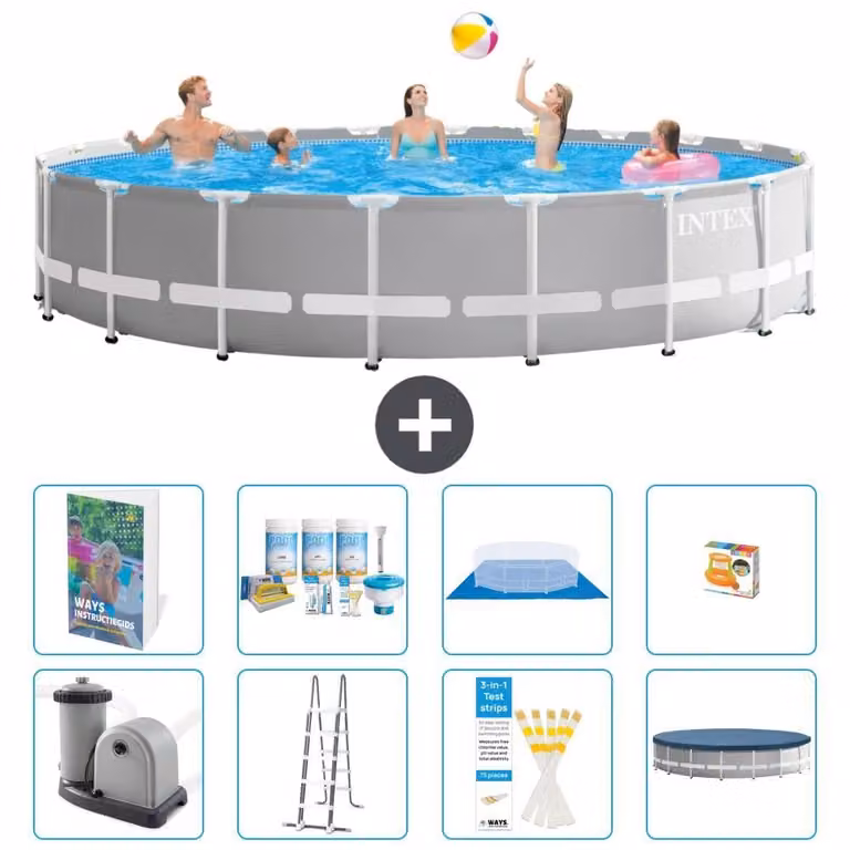 Struttura per piscina a forma di prisma - 610x132 cm - composta da 7 elementi - modello S548