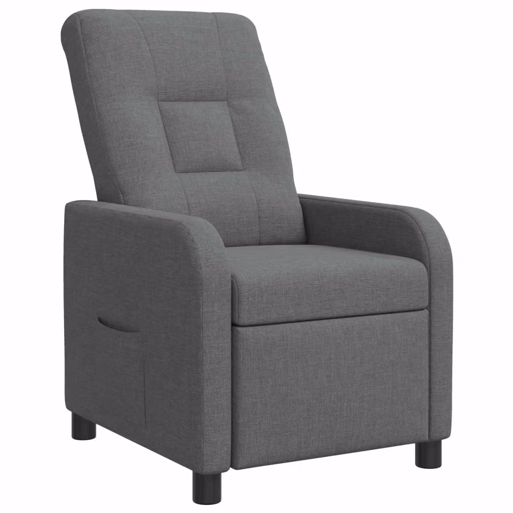 Poltrona reclinabile relax vidaXL in tessuto grigio con braccioli e struttura moderna per soggiorno o ufficio – 2