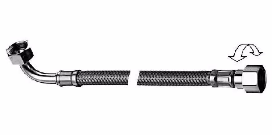 Tubo flessibile Schell clean-flex S FLEX 3/8 "ÜM/3/8" a gomito, cromato, girevole 200 mm