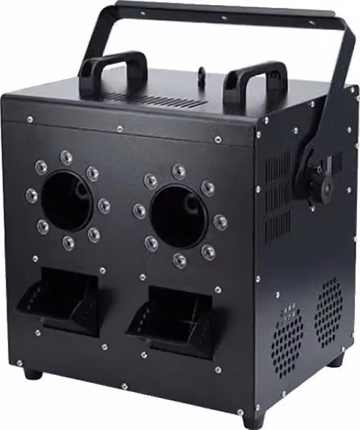 Macchina per bolle di fumo, controllo DMX, effetti luminosi LED, macchina da 1500 W a 2 fori, spina UE da 220 V