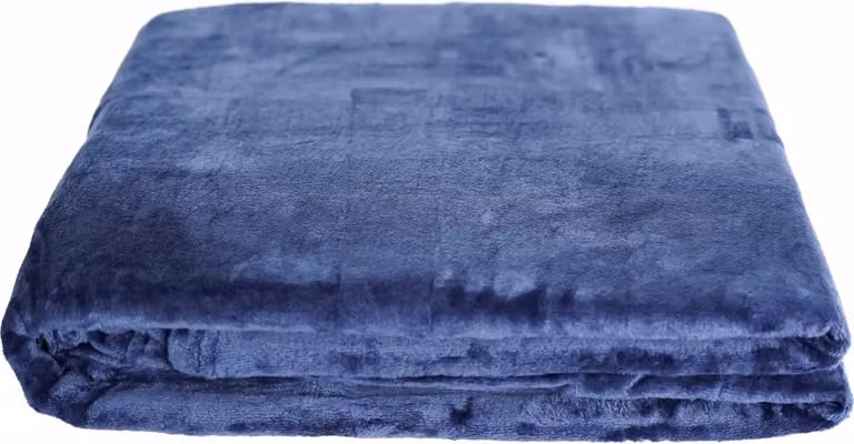 Accogliente coperta 270x230 cm in pile copriletto in poliestere blu scuro