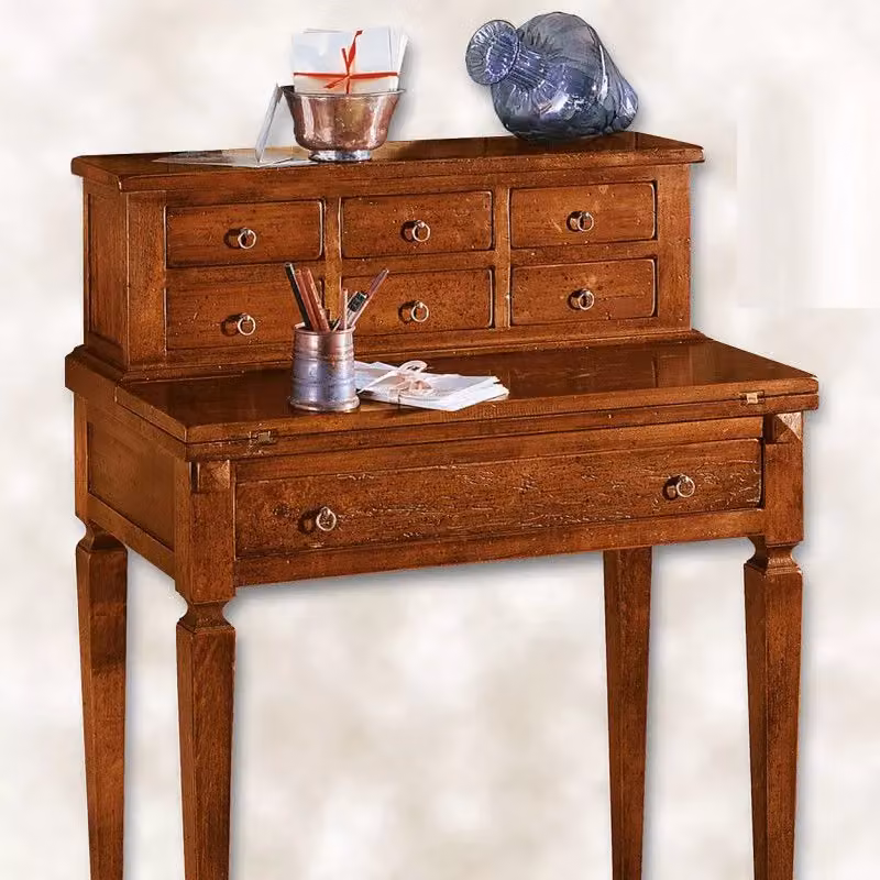 Scrivania a secretaire in legno Mobili 2G colore marrone L: 73 cm, P: 42 cm, H: 98 cm – 3