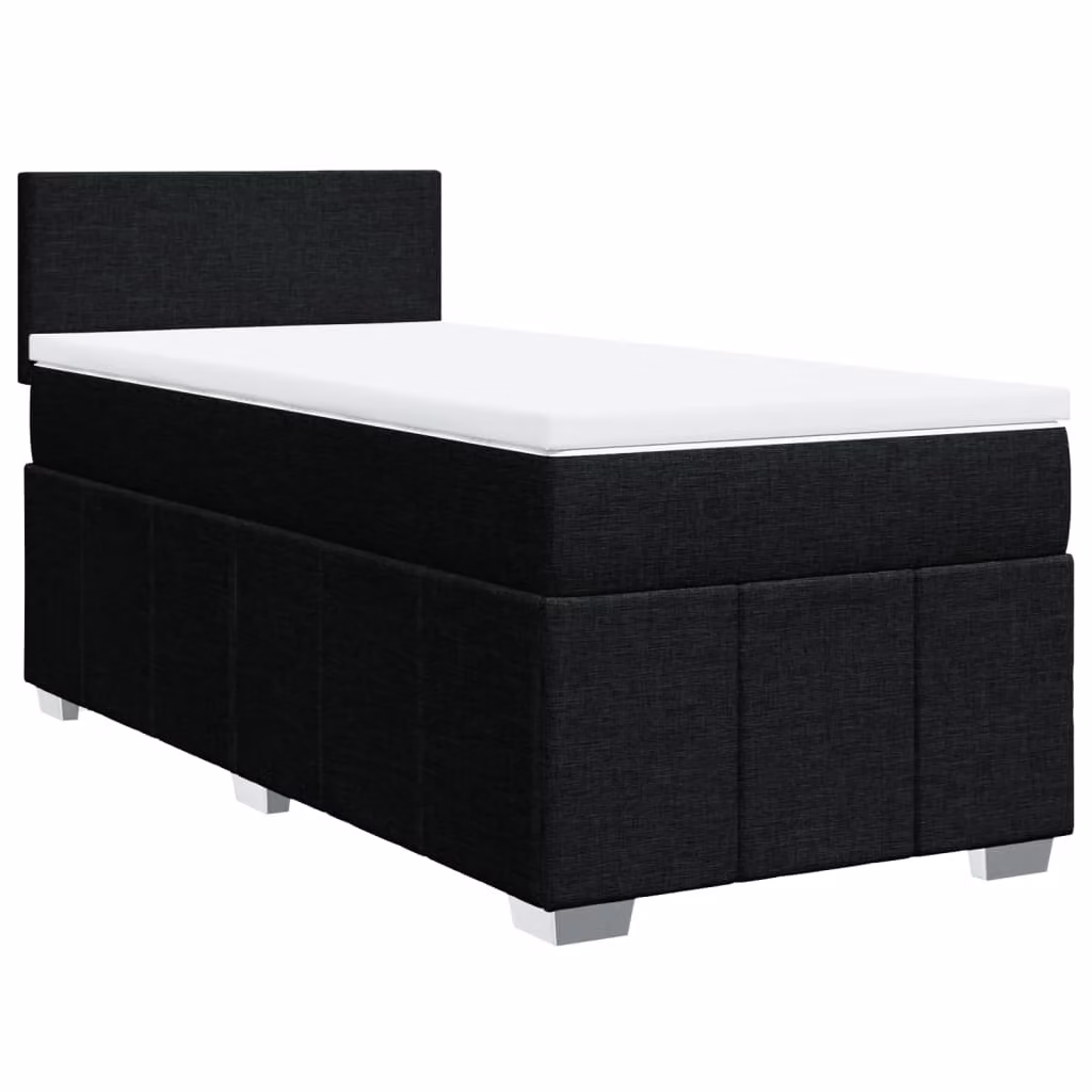 Giroletto a Molle con Materasso Nero 90x200 cm in Tessuto