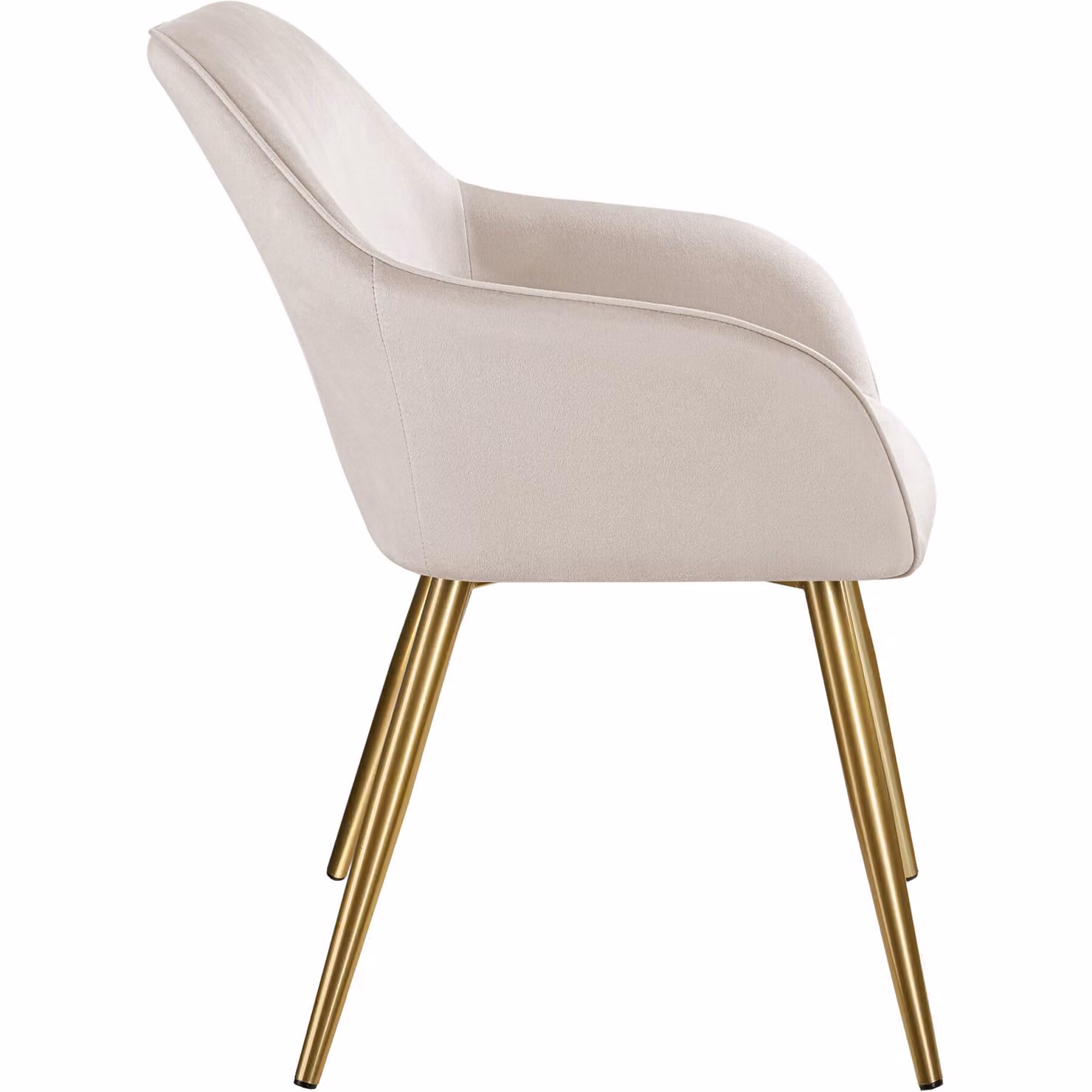 Set di 2 sedie design Marilyn tectake in velluto beige e oro – 3
