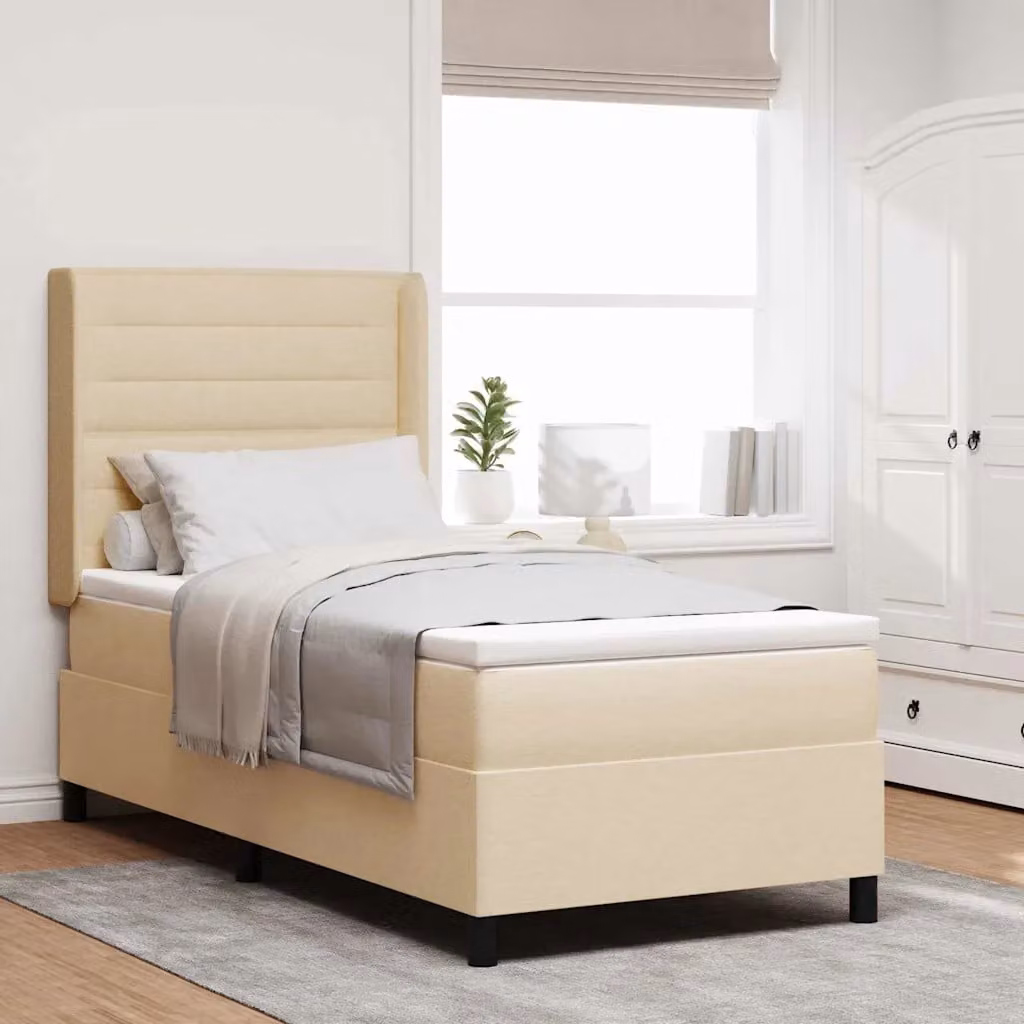 Letto ibrido con materasso vidaXL in tessuto beige L 200 cm x P 100 cm