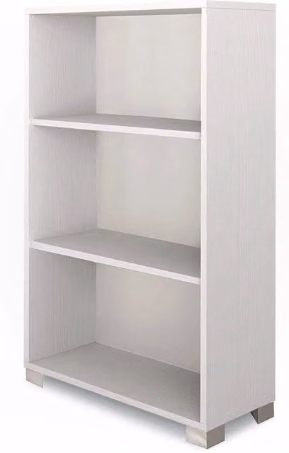 Libreria a giorno moderna Sarmog in MDF Bianco Fiammato con ripiani regolabili H118 x L70 x P29 cm