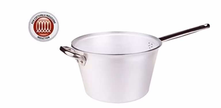 Paiolo Radiante per polenta per induzione in alluminio 5mm con manico e maniglia, diam.24cm