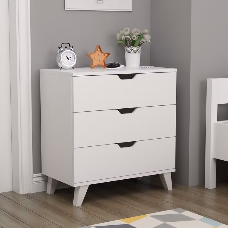 Skye Decor, Valencia 3 - Bianco, cassettiera, bianco, 100% pannelli di particelle rivestiti in melamina, 72 x 40 x 76 cm