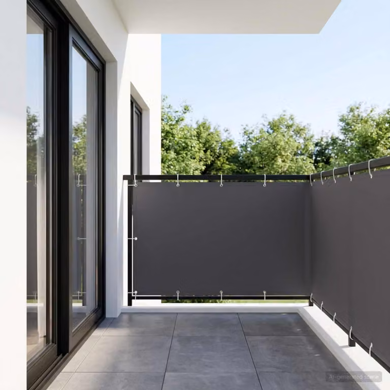 Schermo di privacy per balcone vidaXL in poliestere, colore antracite, H: 120 cm x L: 15 m