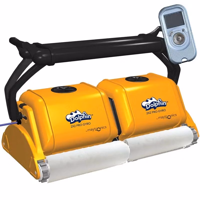 Robot piscina Dolphin 2X2 Pro Gyro by Maytronics Digital colore giallo con spazzole Kanebo – 2