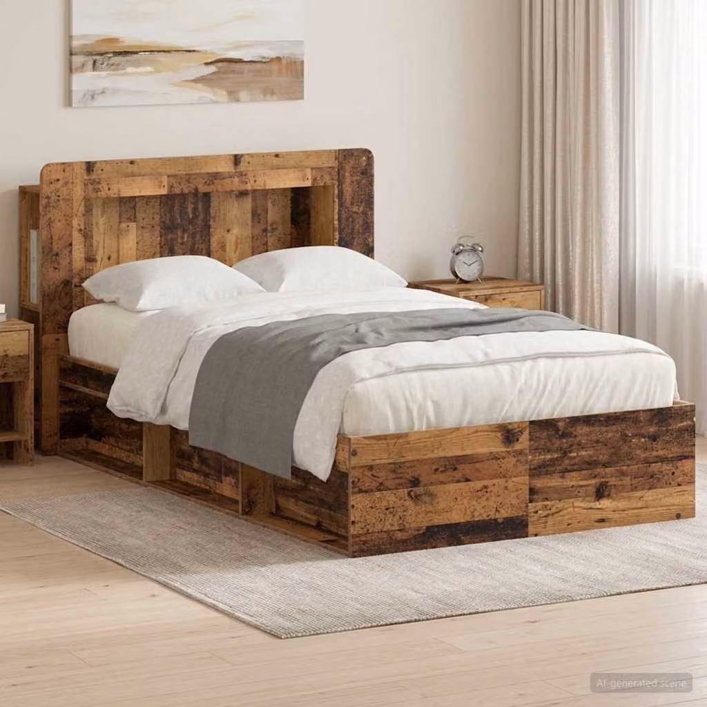 vidaXL Letto con cassetti in legno color marrone L/P: 120 x 200 cm