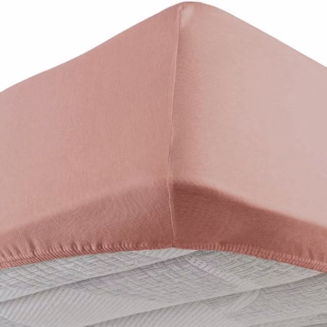 Lenzuolo con angoli elastici in jersey DaunenStep Vivacolor multicolore e rosa – 1