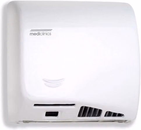 Asciugamani Elettrico Aria Calda Automatico in Acciaio Bianco Mediclinics Speedflow M06A