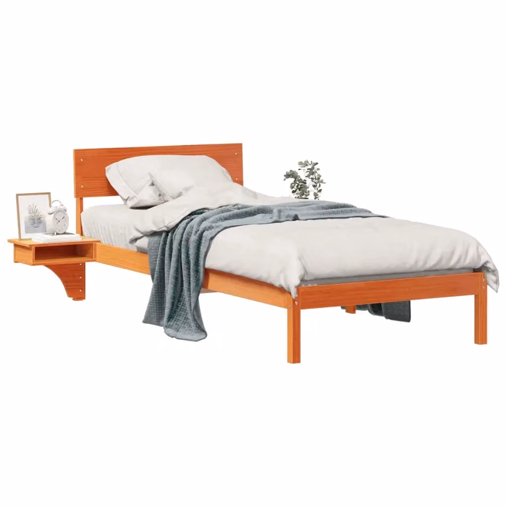 Struttura del letto in pino massello vidaXL, colore marrone cerato, L/P/H: 190 x 90 x 163,5 cm – 2