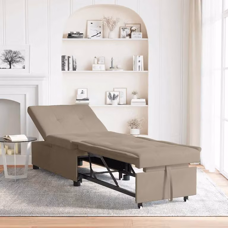 vidaXL Divano Letto Estraibile Talpa in Microfibra, L: 194 cm, P: 67 cm, H: 82 cm