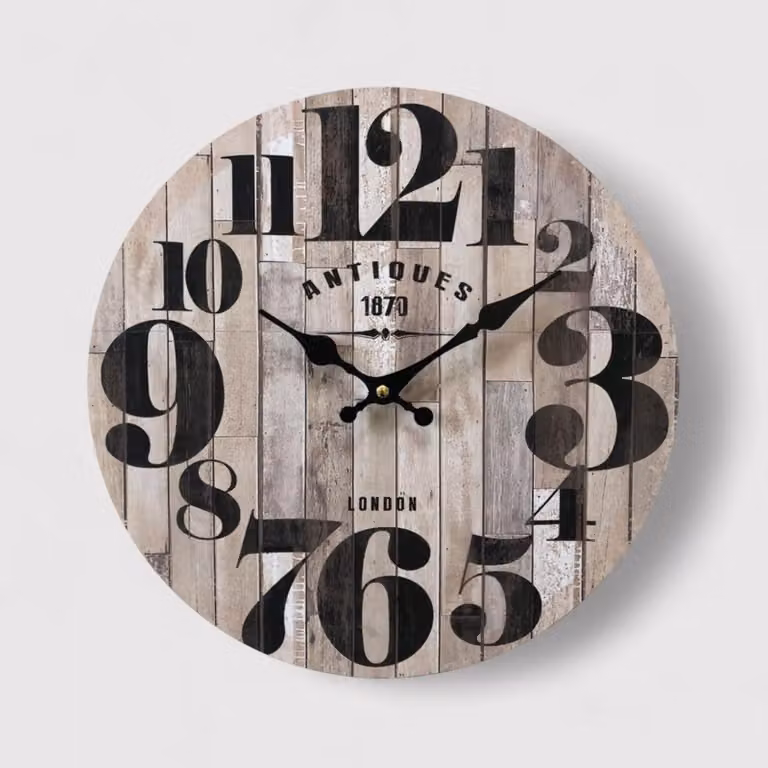 Ginura - Orologio da muro per cucina con numeri neri