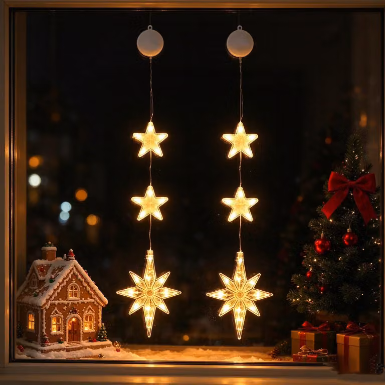 Illuminazione natalizia a LED, 2 pezzi, luce calda, cavo da 90 cm