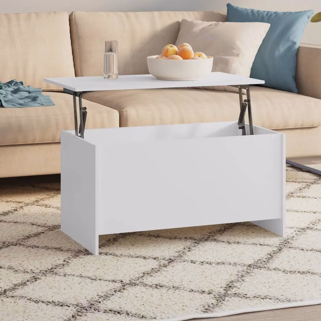 Tavolino The Living Store bianco 102x55,5x52,5 cm in materiale ligneo
