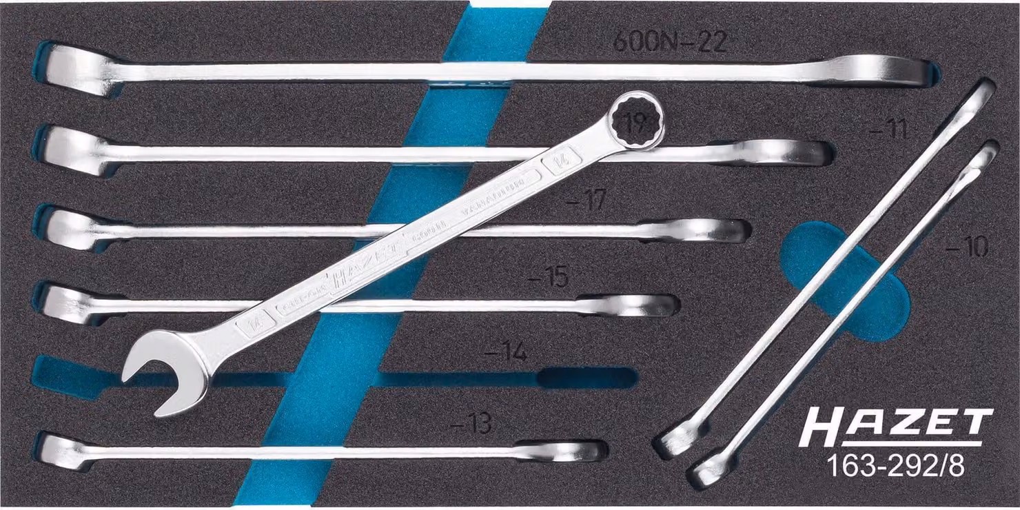 Set di chiavi combinate Hazet 163-292/8 - Esagono doppio esterno con profilo Traction - N. art. | 163-292/8