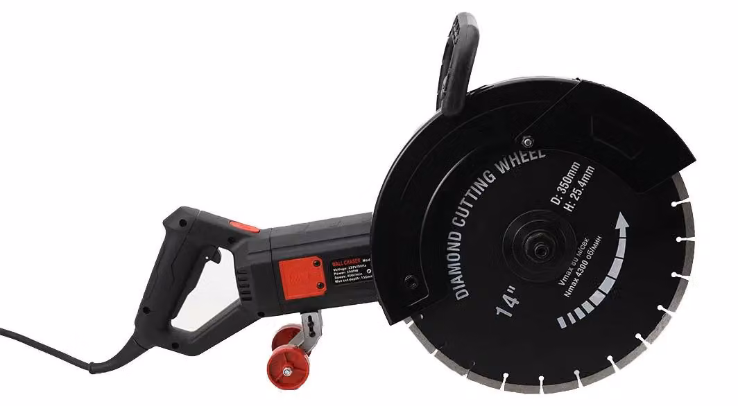 Troncatrice per calcestruzzo - Seghetto elettrico per tagli - 3200W, taglio a umido - Disco di taglio da 35 cm - Portatile - Riduce la produzione di polvere - 220V