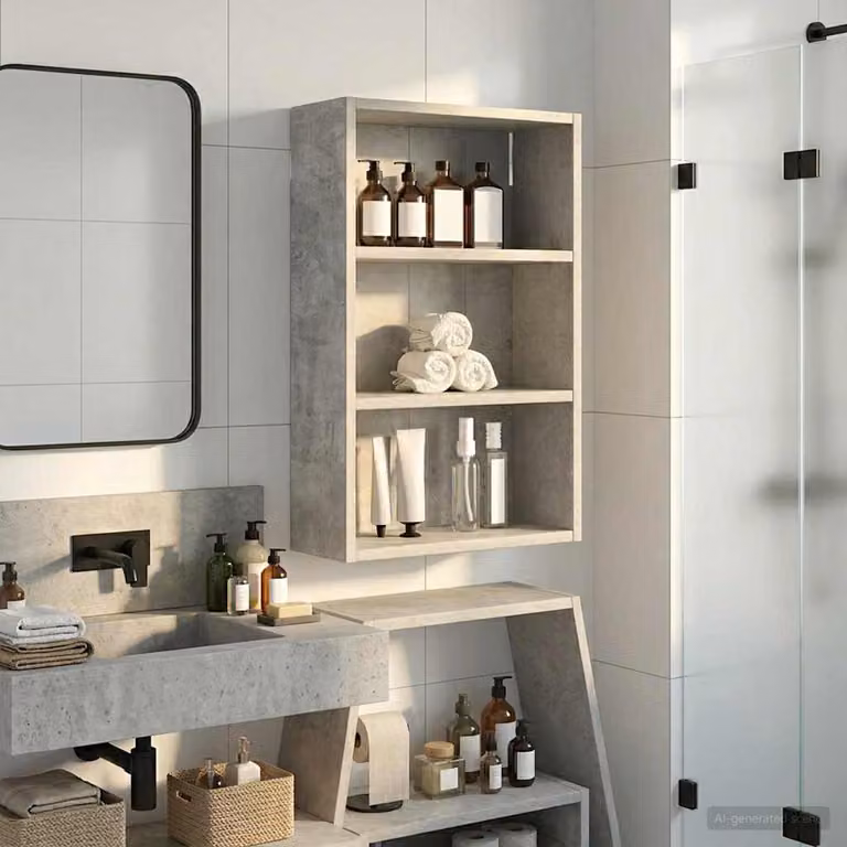 Armadio da bagno a muro vidaXL Grigio, L: 40 cm, P: 16 cm, H: 62,5 cm