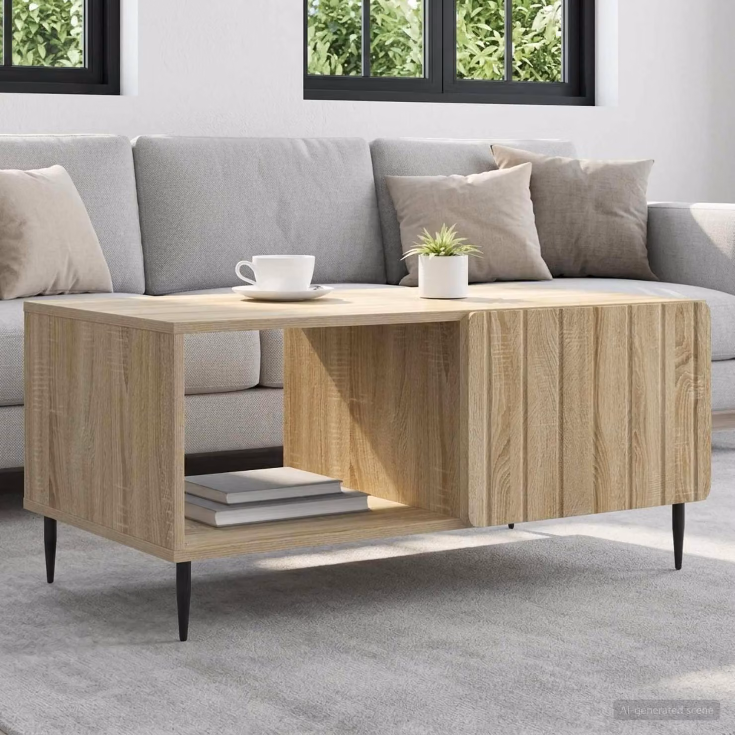 Maison Exclusive - Tavolino Sonoma in rovere 90 x 50 x 40 cm Materiale ligneo