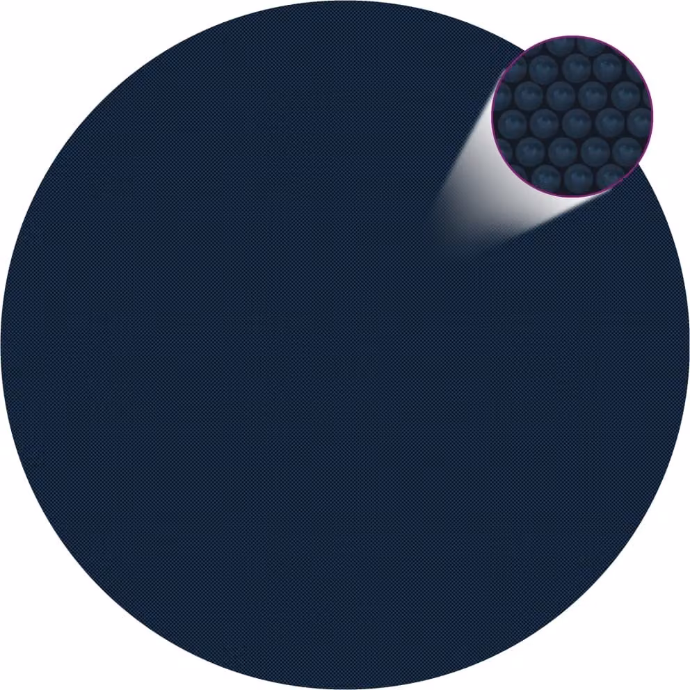 Pellicola Galleggiante Solare PE per Piscina 300 cm Nero e Blu