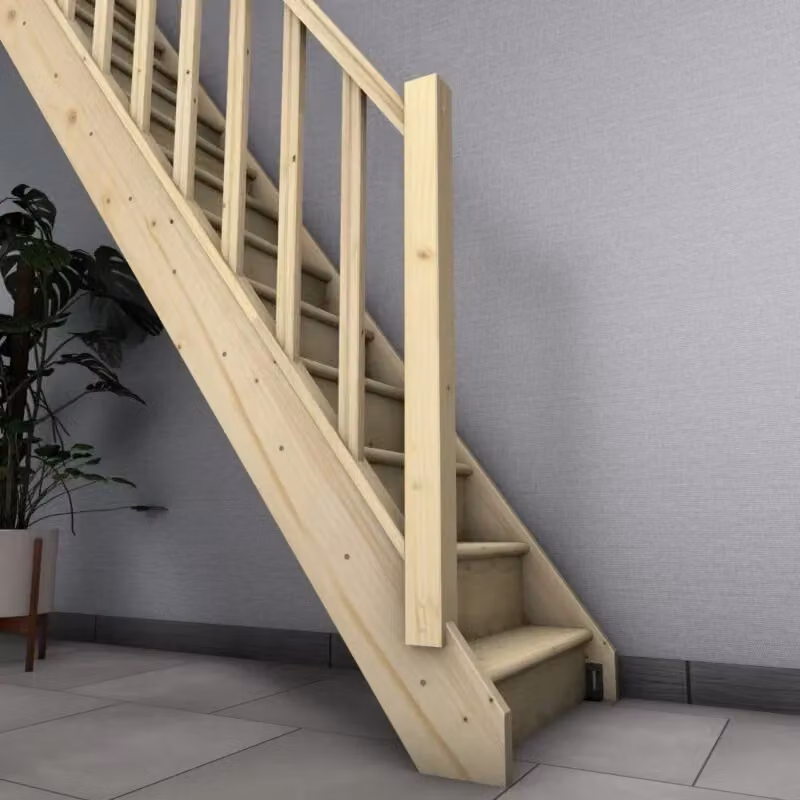 Parapetto per scala rettilinea Kordo Normandie in legno di abete color marrone opaco, L 332 cm – 2