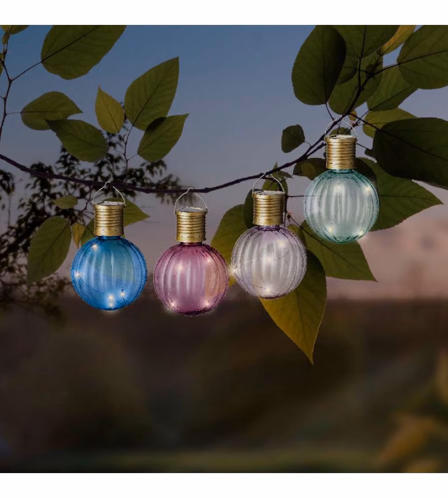 Kaemingk Lampada Solare Decorativa a Bulbo Colorato in Plastica - 4 Colori Assortiti