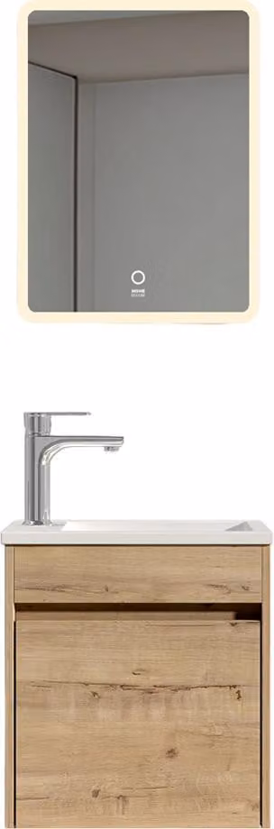 Home Deluxe Set completo di mobili da bagno BORKUM - rovere, MDF (48 x 25,5 x 45 cm) | Set elegante per bagni piccoli