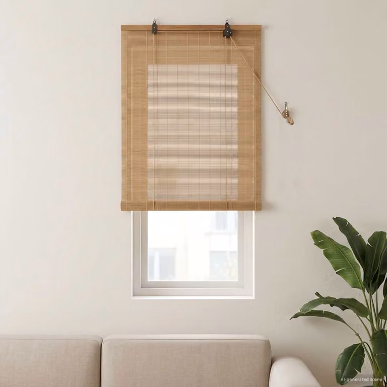 vidaXL Tenda a rullo in bambù marrone semi-trasparente, L: 160 cm, P: 40 cm
