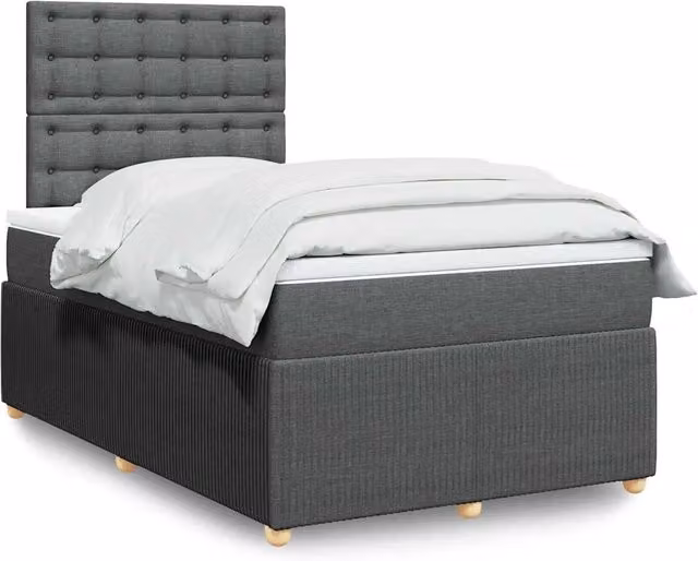 Giroletto a Molle con Materasso Grigio Scuro 120x190cm Tessuto 3292010