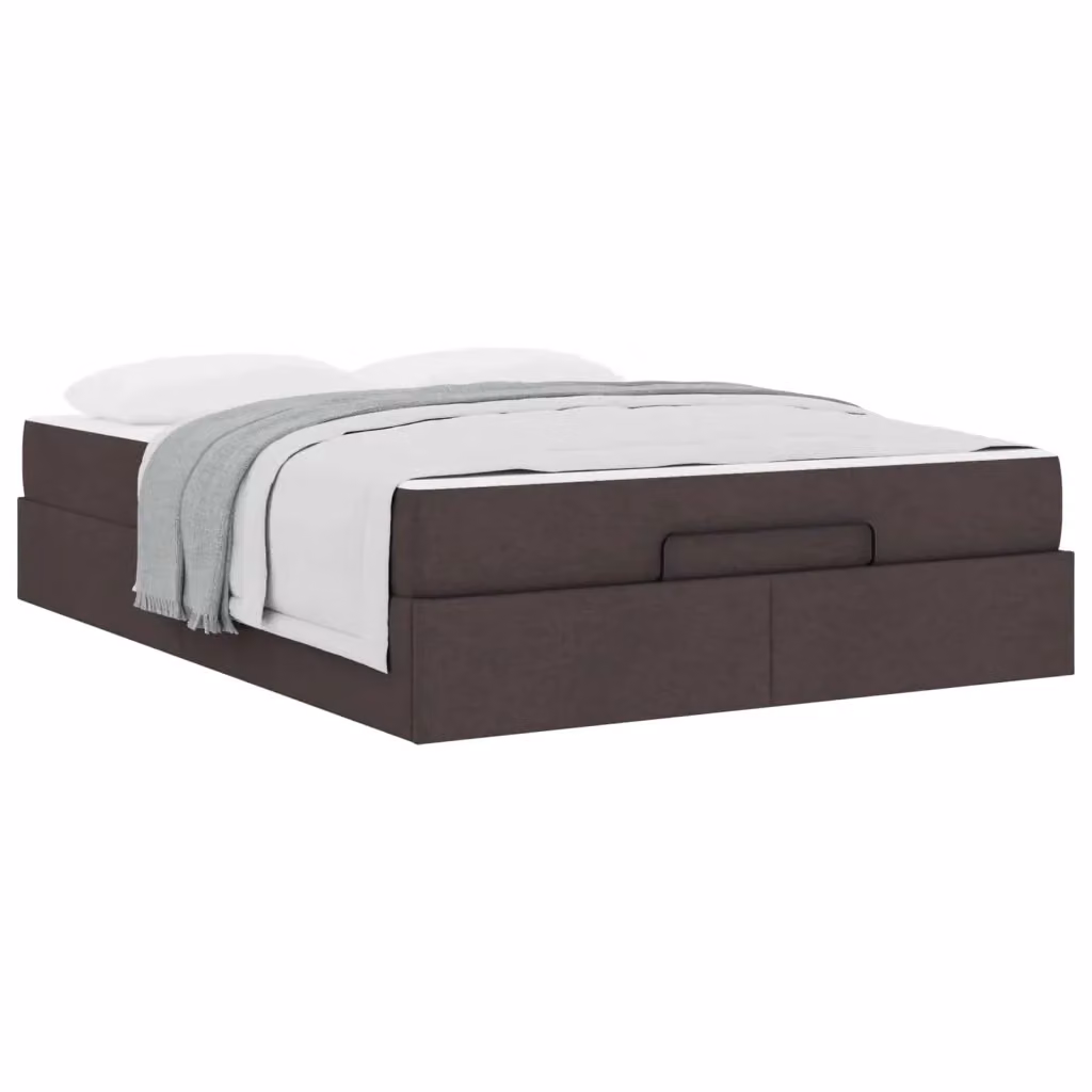 Set letto con struttura imbottita e 2 materassi in schiuma vidaXL, colore marrone, L: 160 cm, P: 200 cm, H: 203 cm – 3