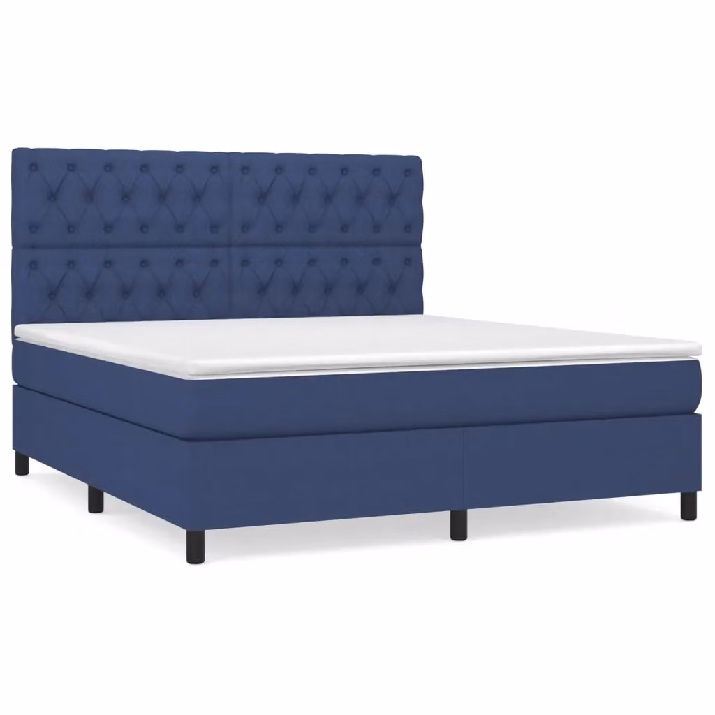 Letto Ibrido con Giroletto a Molle e Materasso vidaXL, Colore Blu e Bianco, L/P/H: 160 x 200 x 128 cm – 2