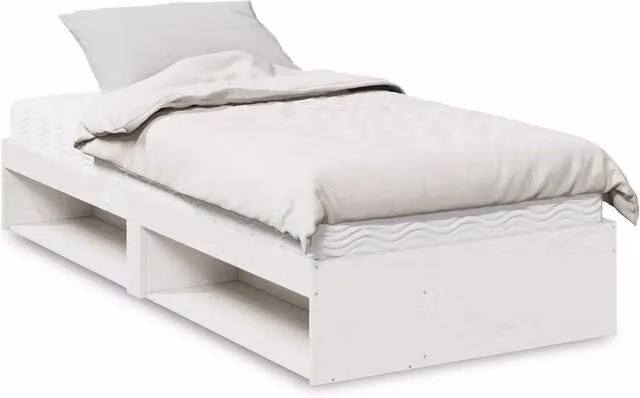 Dormeuse con Materasso-Divano Letto Bianca 80x200 cm Legno Massello di Pino 709277