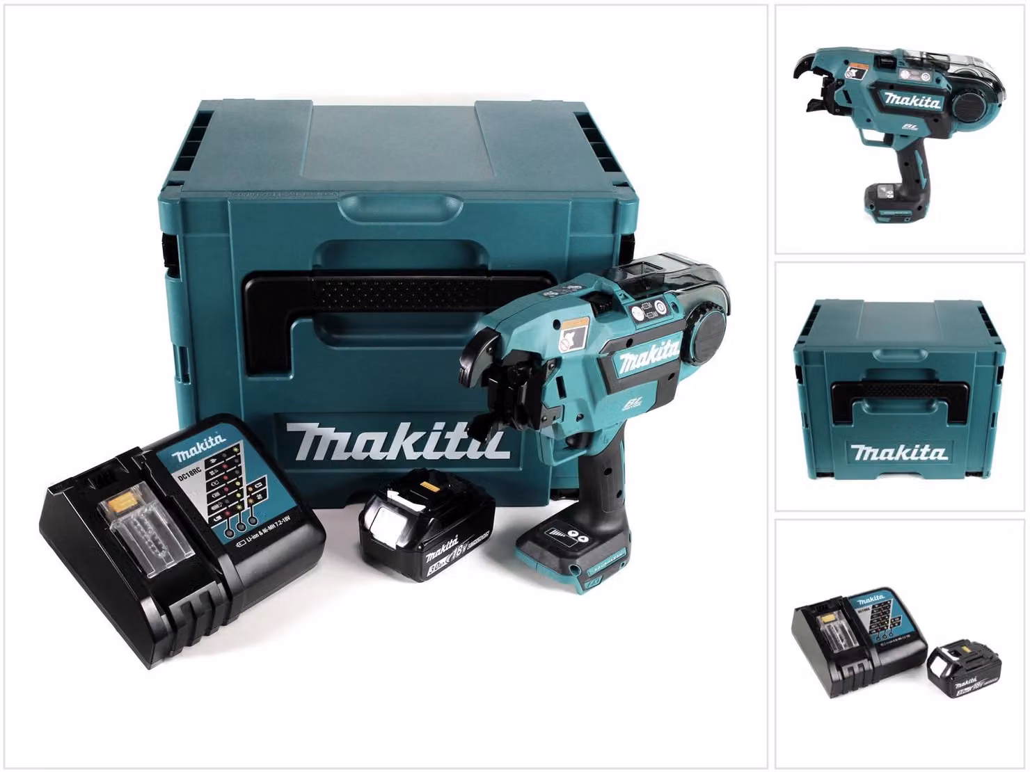 Makita DTR 180 RF1J Batteria connettore per armatura 18V Brushless per filo di legatura da 0,8mm in Makpac + 1x batteria 3,0Ah + caricabatterie