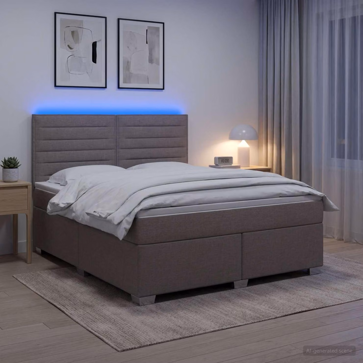 Maison Exclusive - Letto boxspring con materasso Taupe 140 x 200 cm Tessuto