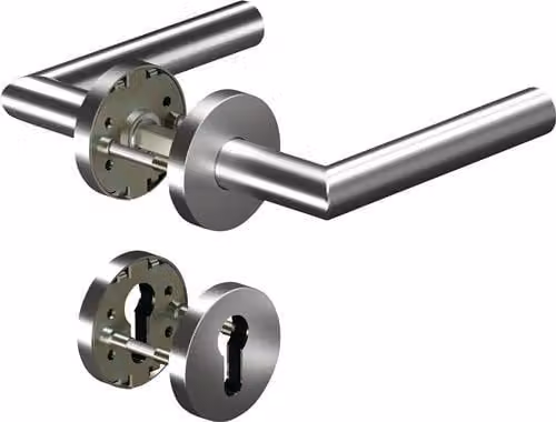 Set di rosette CORE+8906 8mm / 6501 / 6612 PZ AL Alluminio rotondo DIN sinistra/destra D/D