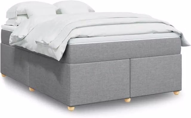 Letto Ibrido vidaXL con Materasso a Molle e Struttura in Legno di Pino, Grigio e Bianco, L/P/H: 140 x 190 cm
