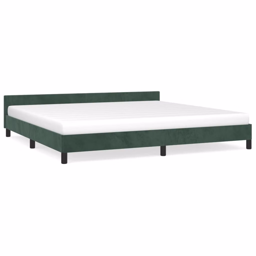 Giroletto senza Materasso Verde Scuro 200x200 cm in Velluto