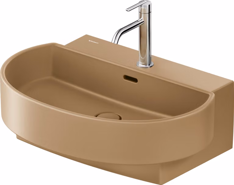 Duravit Balcoon lavabo, plage de robinetterie, 1 trou de robinetterie, avec trop-plein, avec robinetterie Push-Open, largeur 650mm, 241165AM00, 241165AM00