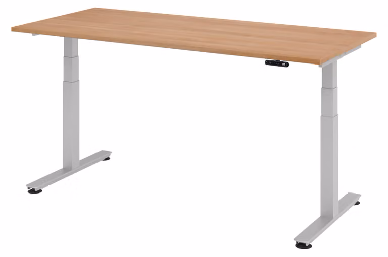 Scrivania elettrica bümö XDSM - Struttura: argento, finitura: noce, dimensioni: 180 x 80 cm