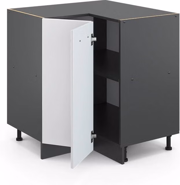 Mobile ad angolo cucina R-Line Bianco lucido/Antracite 75.6 cm, PL Rovere Vicco