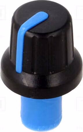 2 manopole rotanti, diametro 16x14,4 mm, diametro albero: 6 mm, con indicatore, colore nero. Manopole rotanti per radiatori, modello 0