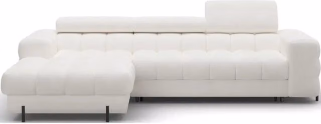 Divano ad angolo sinistro convertibile MEUBLORAMA Bianco stile minimalista L/P/H: 285 x 99 x 181 cm
