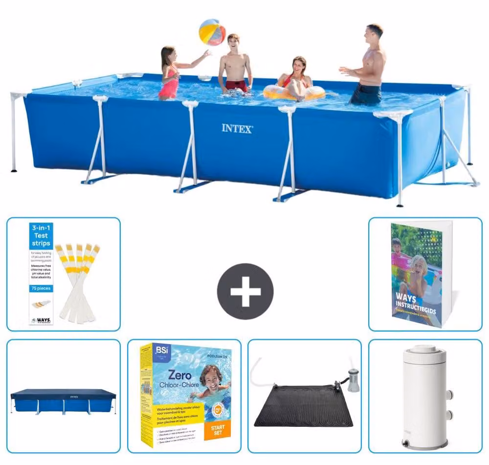 Piscina fuori terra rettangolare - 450x220x84 cm - composta da 5 elementi, modello S103