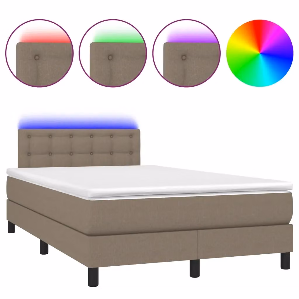 Letto Ibrido con Materasso vidaXL in Tessuto con Illuminazione LED e Porte USB L/P: 120 x 200 cm – 2