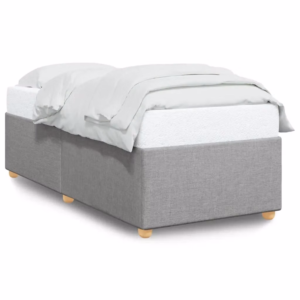 Giroletto senza materasso vidaXL in tessuto grigio chiaro con doghe in legno, L 100 x P 200 cm – 2