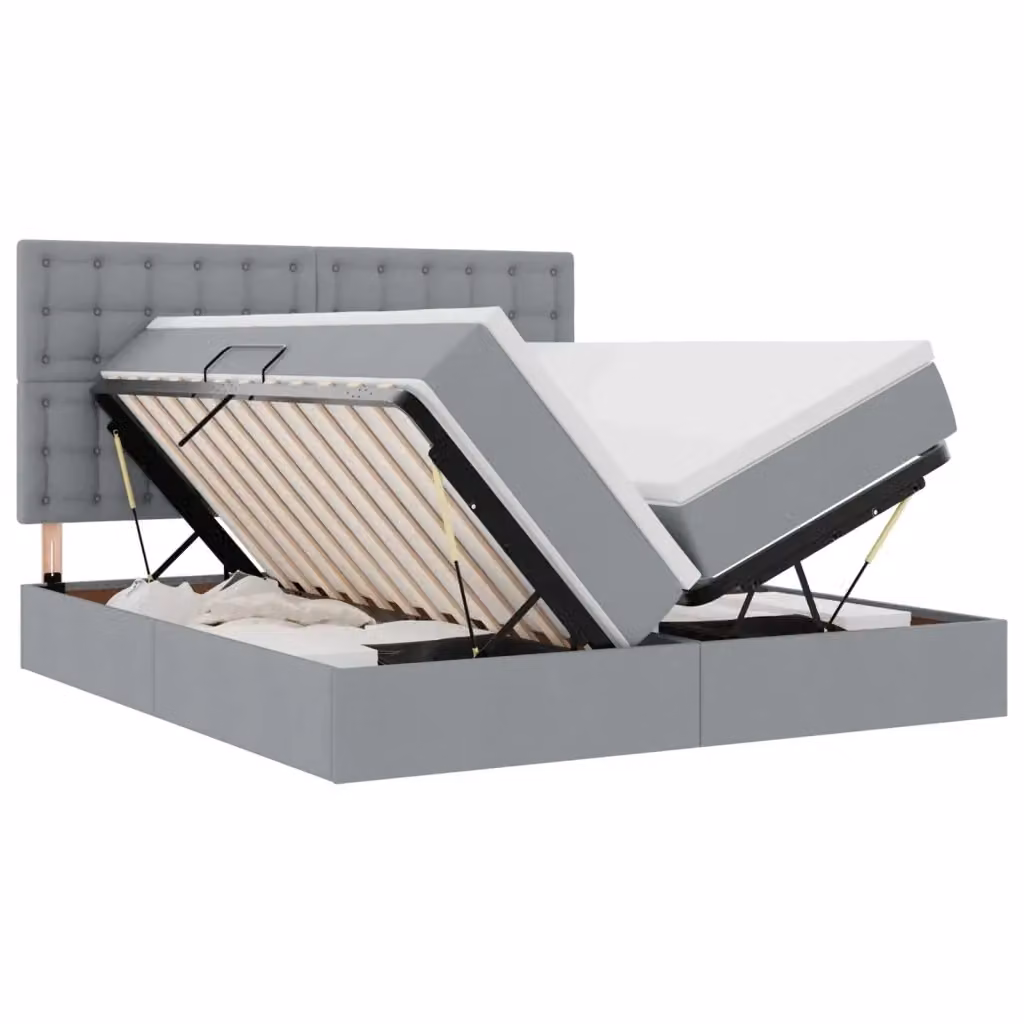 Letto con contenitore e illuminazione LED vidaXL, Grigio, L/P/H: 180 x 200 x 204 cm – 2